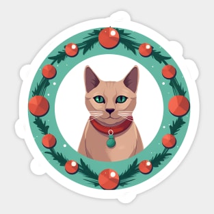 Burmese Cat Xmas Ornament, Love Cats Sticker